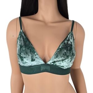 PINK Victoria’s Secret Crushed Velvet Bralette Green Size M
